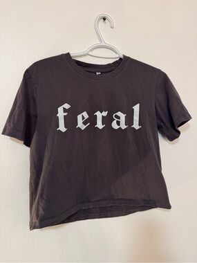 Feral Graphic Crop Tee - Black